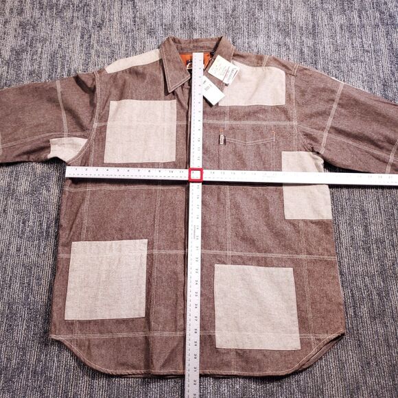 Vintage Y2K Enyce Denim Patchwork Brown Jacket Mens Size Larger NWT - Picture 11 of 16